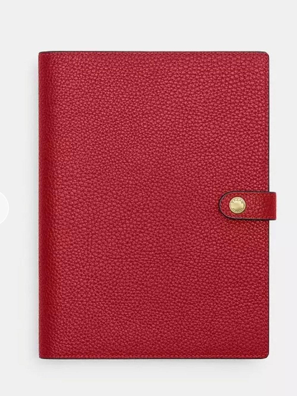 New Coach Notebook in Refined Pebble Leather